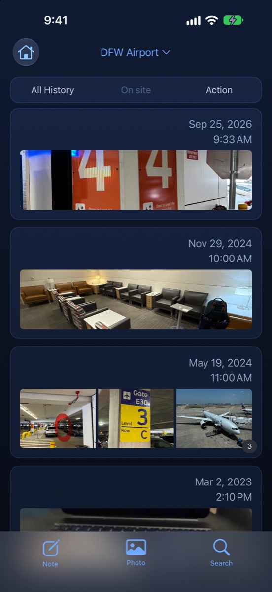 The DFW Airport feed with photos from 2023 to 2026
