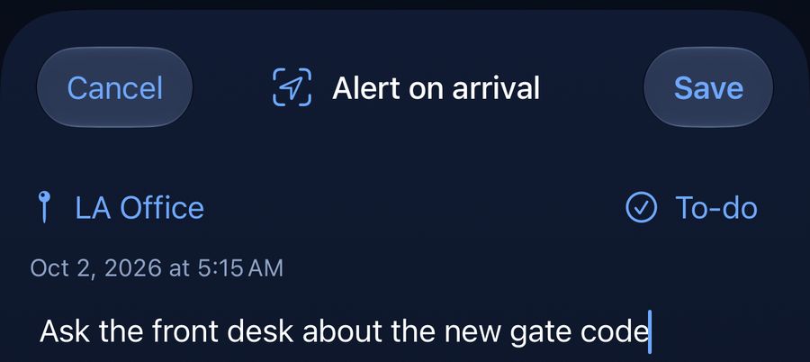 An Alert on arrival being written for LA Office